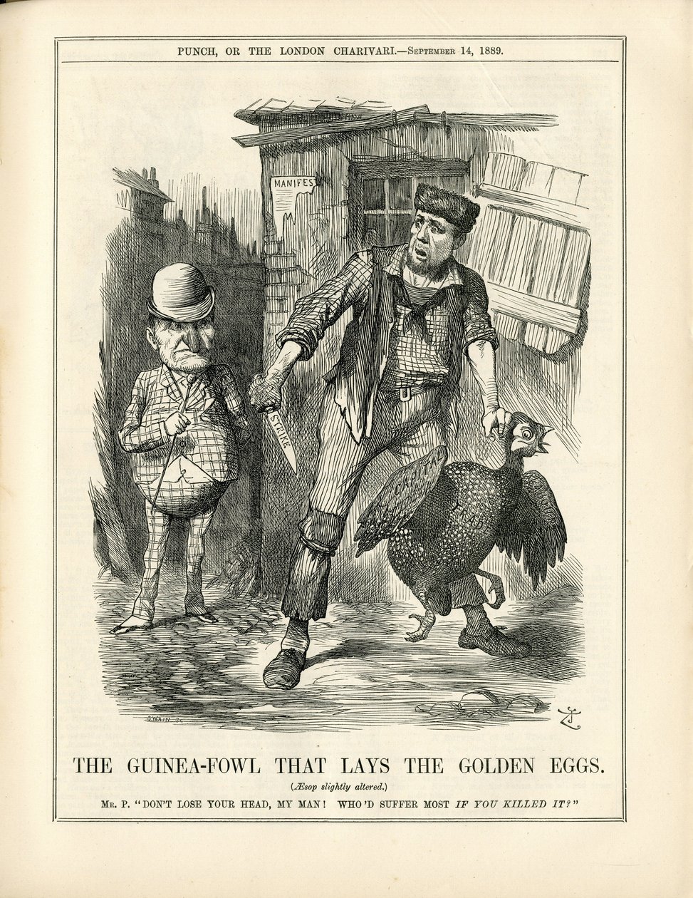 Illustratie door John Tenniel (1820-1914) in Punch door John Tenniel