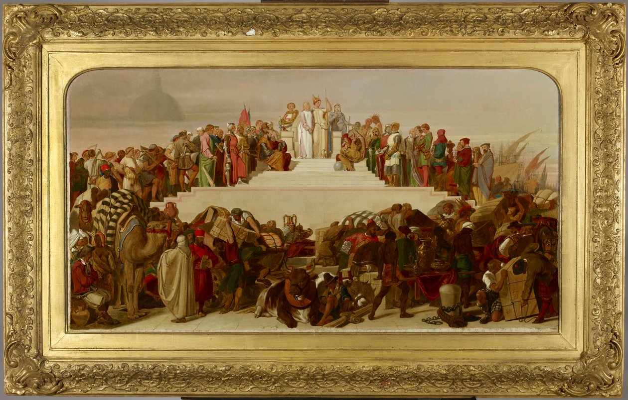 Schets voor een groot schilderij in uitvoering, dat allegorisch de Grote Industriële Bijeenkomst van alle naties uit het jaar 1851 weergeeft door John Tenniel