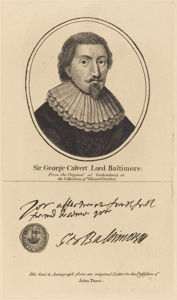 Sir George Calvert, Lord Baltimore door John Thane