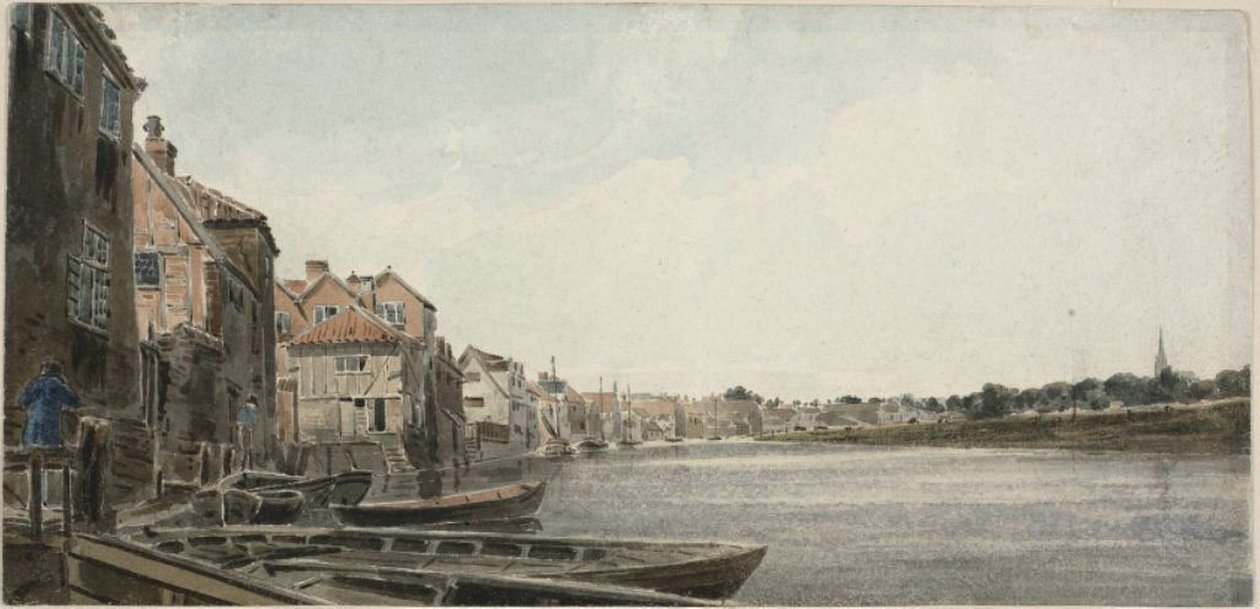 Uitzicht op de Wensum bij King Street, Gezien vanaf Foundary Bridge door John Thirtle