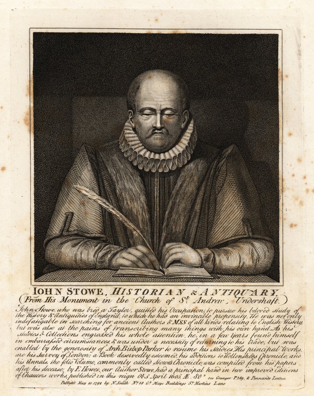John Stowe, historicus en antiquair door John Thomas Smith