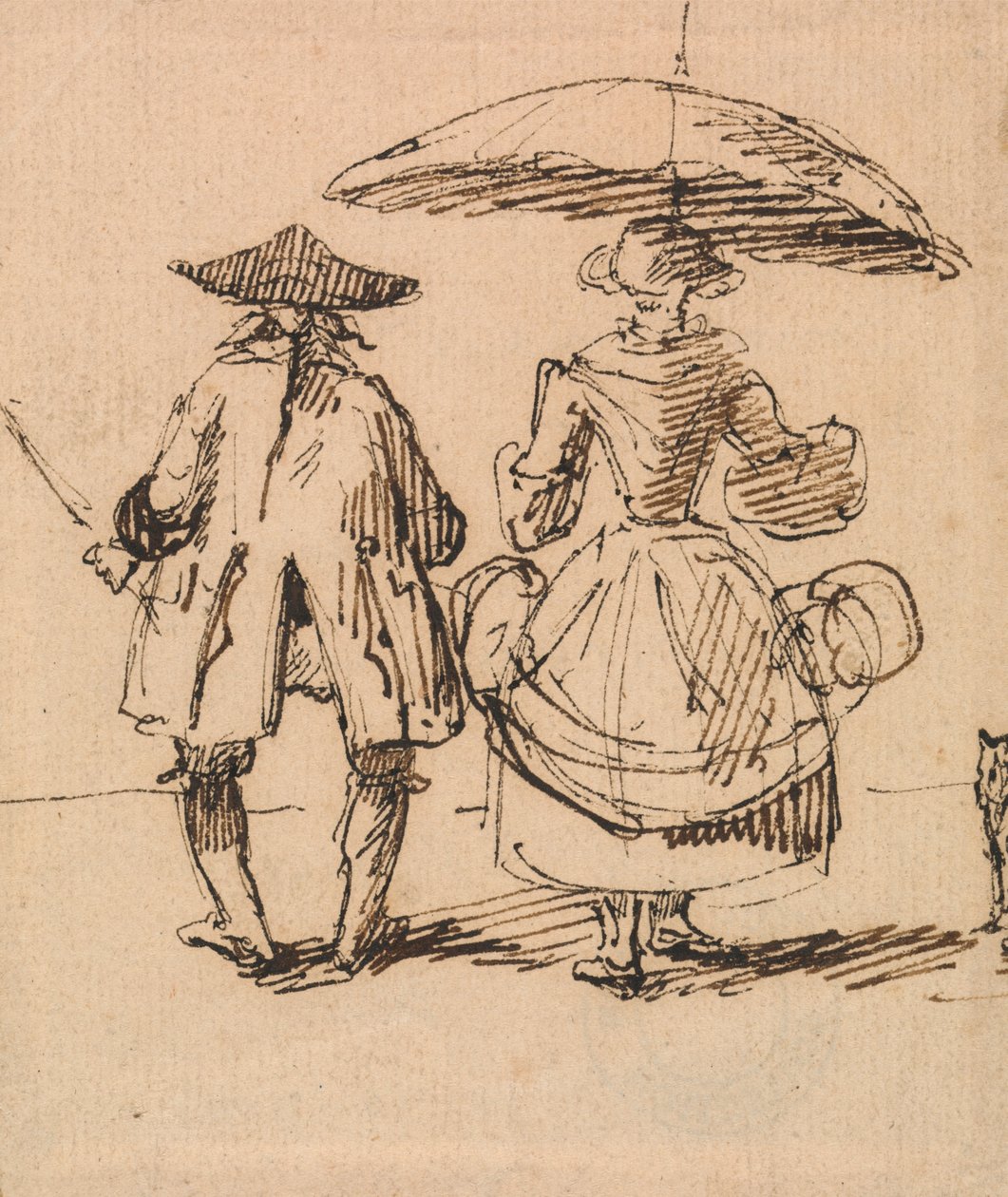 Joseph Nollekens R.A. en mevrouw Nollekens: De passer en de schuifmaat naast elkaar door John Thomas Smith