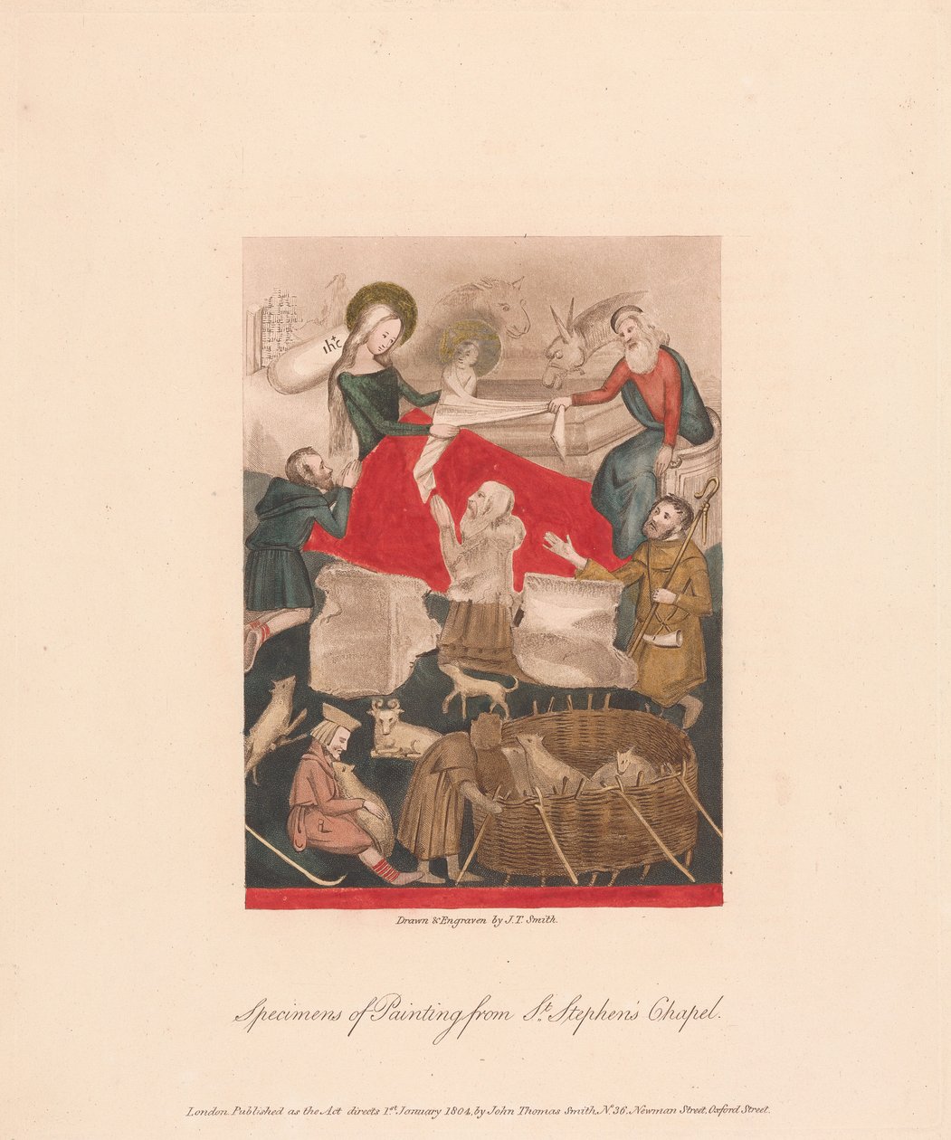 Muster der Malerei aus der St. Stephanskapelle door John Thomas Smith