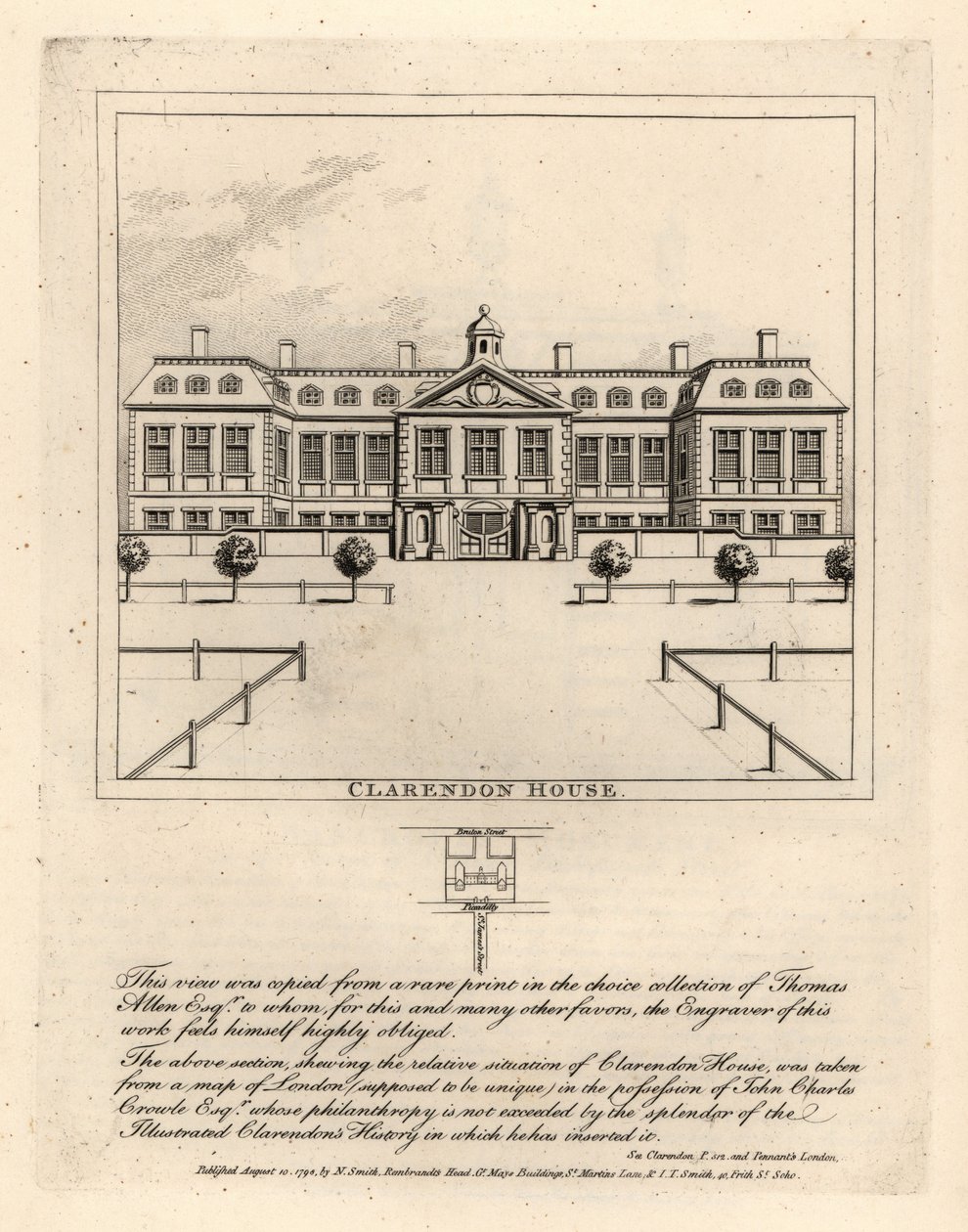 Uitzicht op Clarendon House vanaf St James