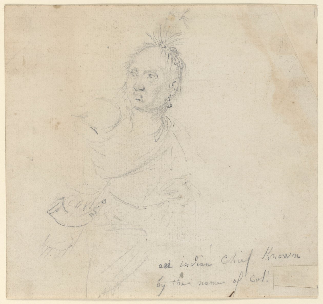 Kapitein Joseph Lewis van Louis, van de Oneida Indianen, studie voor door John Trumbull