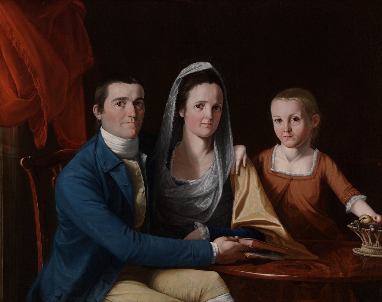Jonathan Trumbull jr., Eunice Backus Trumbull en Faith Trumbull (later Faith Trumbull Wadsworth) (1740–1809, LL.D. 1797; 1749–1826; 1769–1846) door John Trumbull
