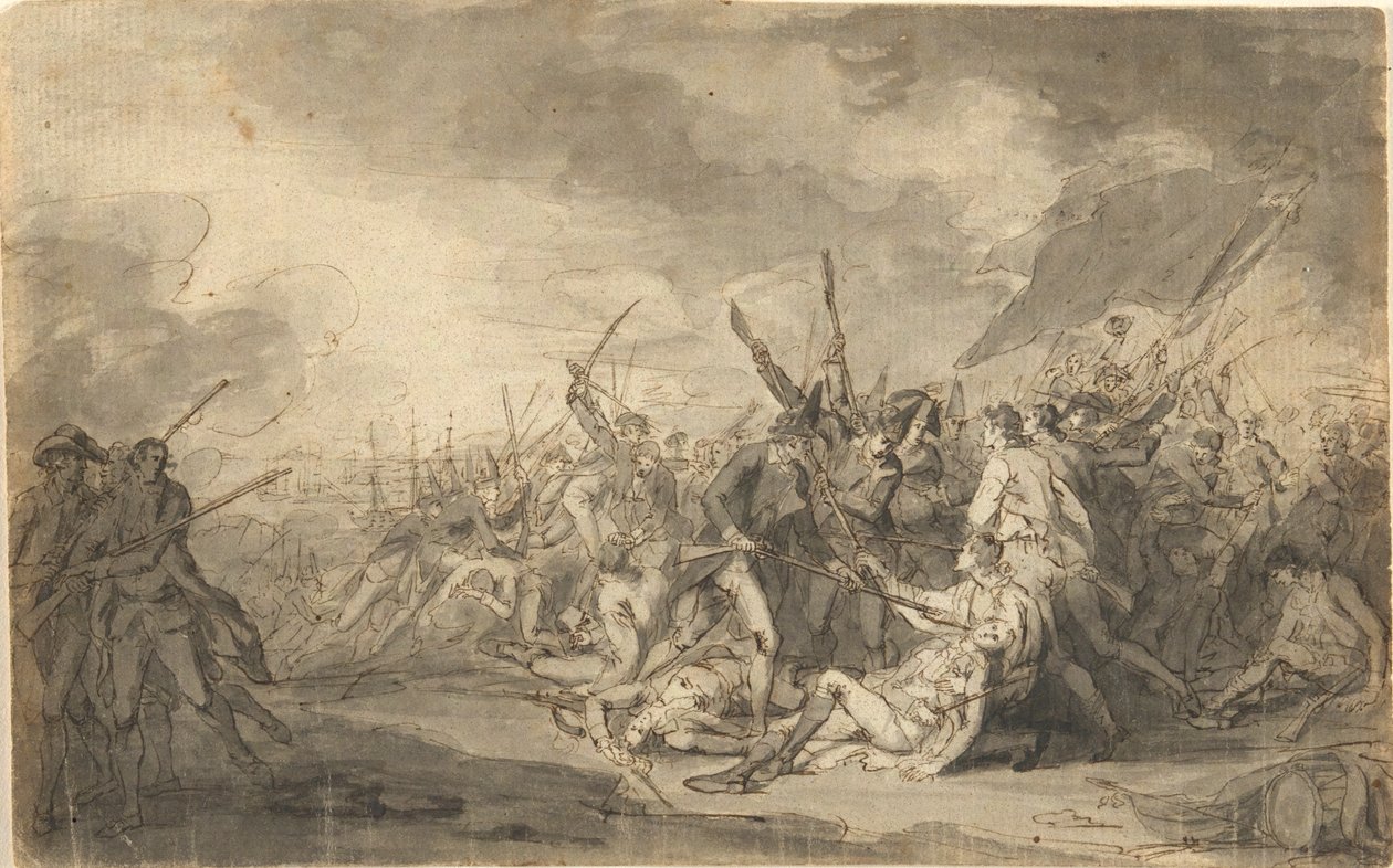 Studie voor De Dood van Generaal Warren bij de Slag om Bunker door John Trumbull