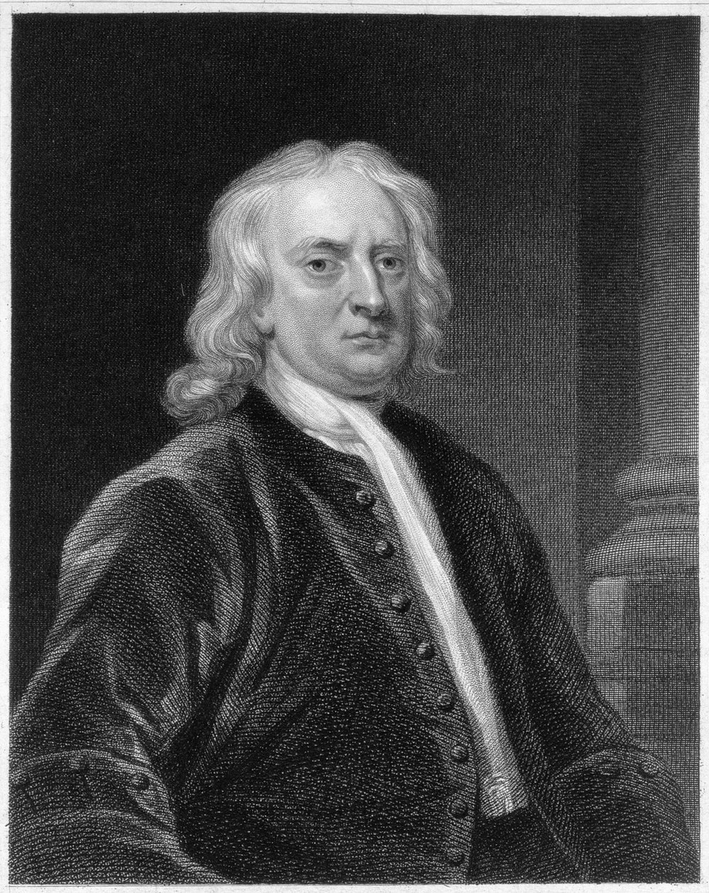 Portret van Sir Isaac Newton, gegraveerd door Edward Scriven door John Vanderbank