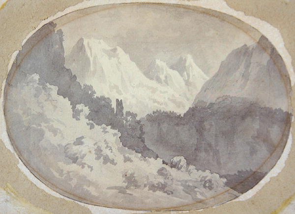 Alpien landschap door John Warwick Smith