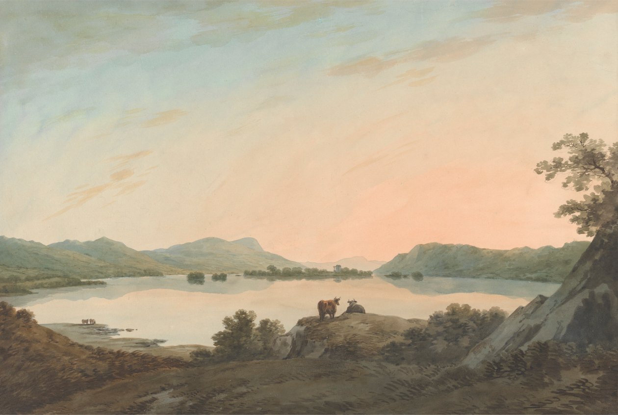 Lake Windermere vanaf Calgarth met Belle Isle door John Warwick Smith