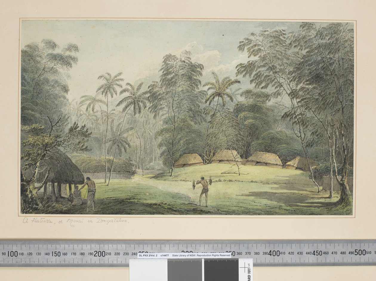 Een Fiatooka, of Morai in Tongataboo, c.1773-84 door John Webber