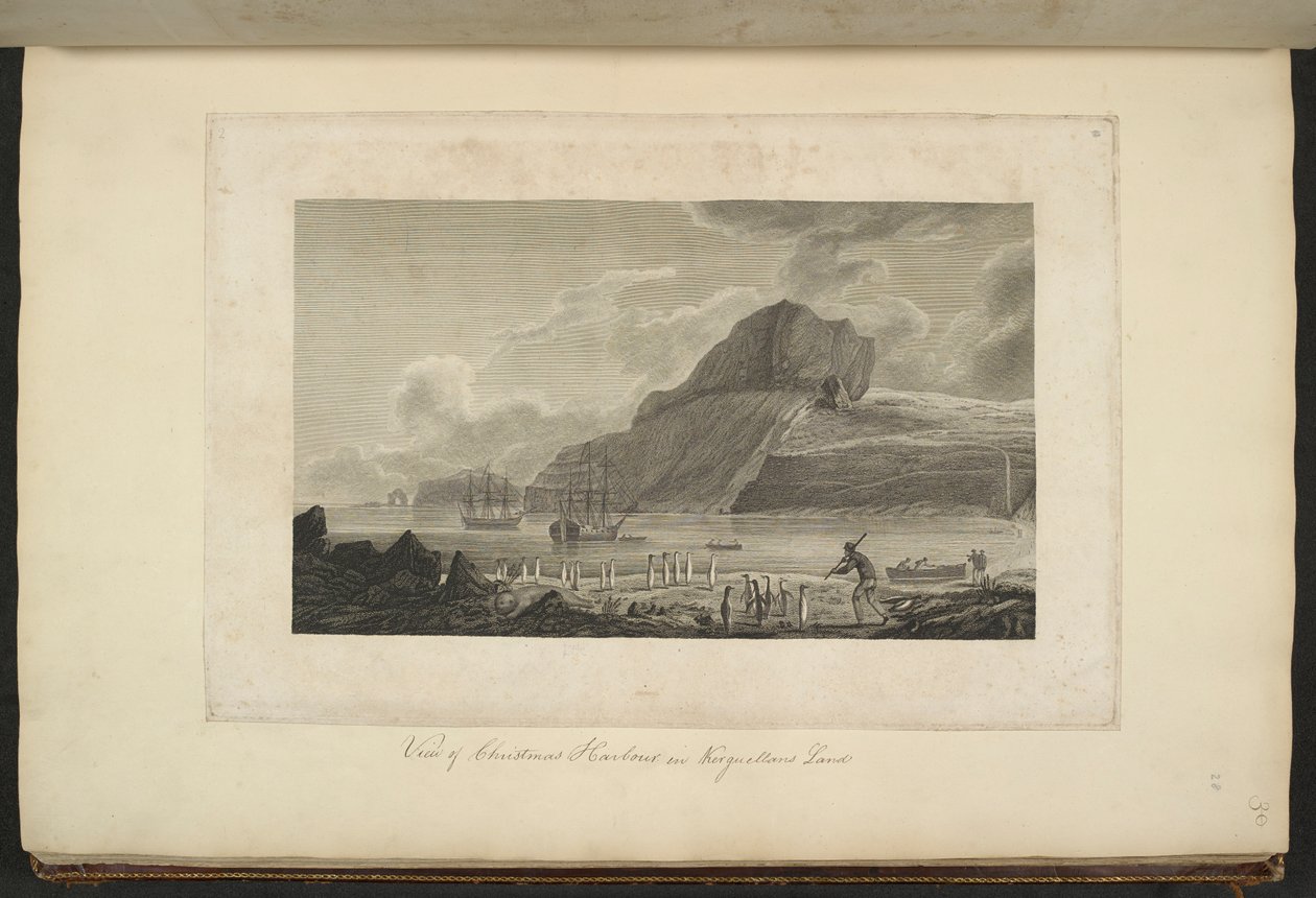 Uitzicht op Kersthaven in Kerguelen