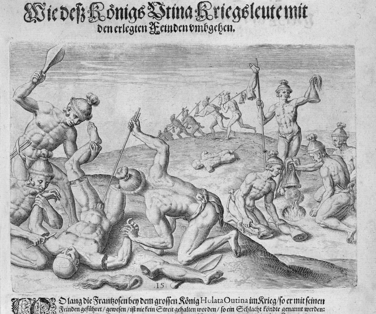 Kannibalisme, gegraveerd door Theodor de Bry door John White