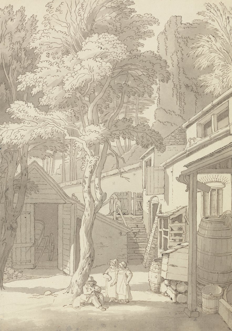 De Binnenplaats van het Huis van de Heer Bank, Northernhay, Exeter door John White Abbott