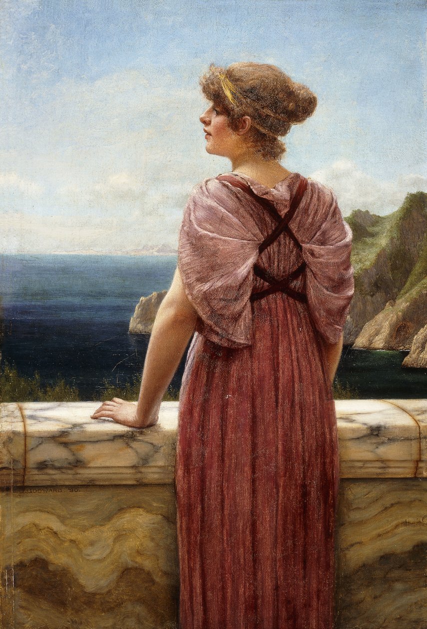 Naar zee kijken, 1890 door John William Godward