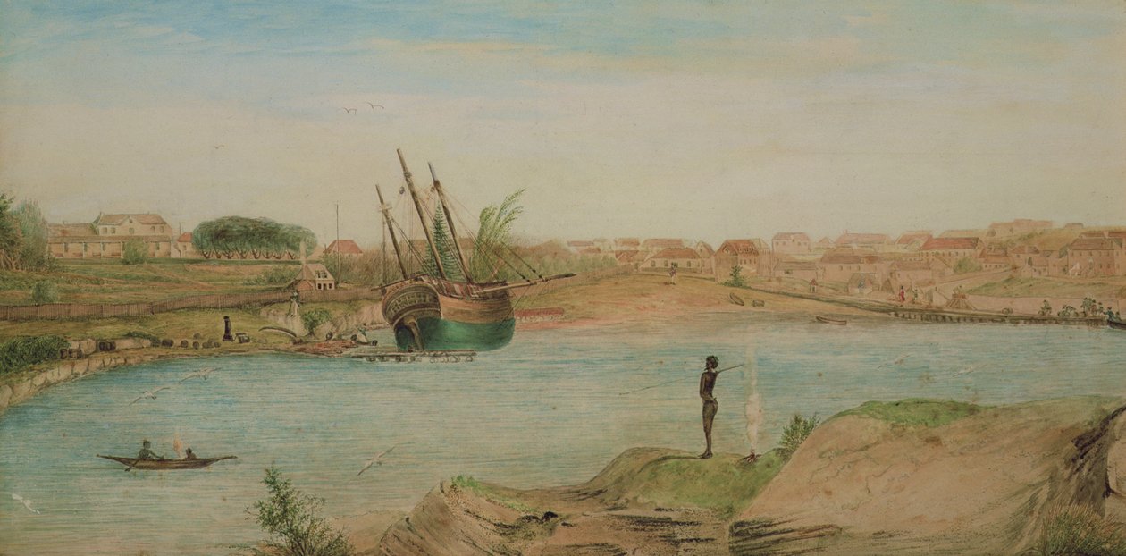 Sydney Cove, hoofd van de baai, 1808 door John William Lewin