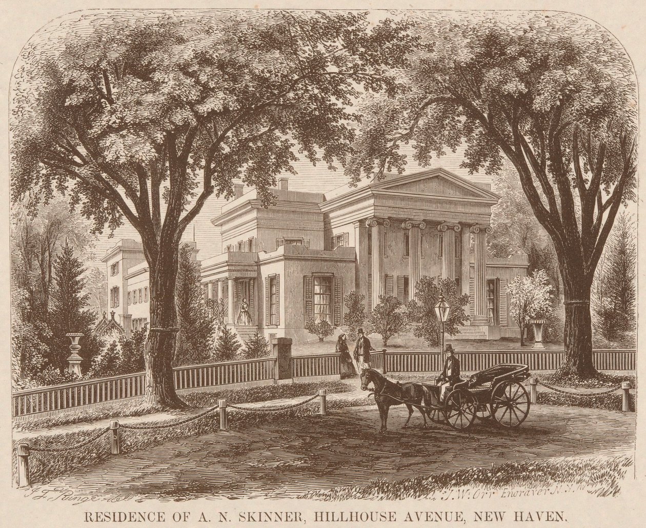 Residentie van A.N. Skinner, Hillhouse Avenue, New Haven door John William Orr