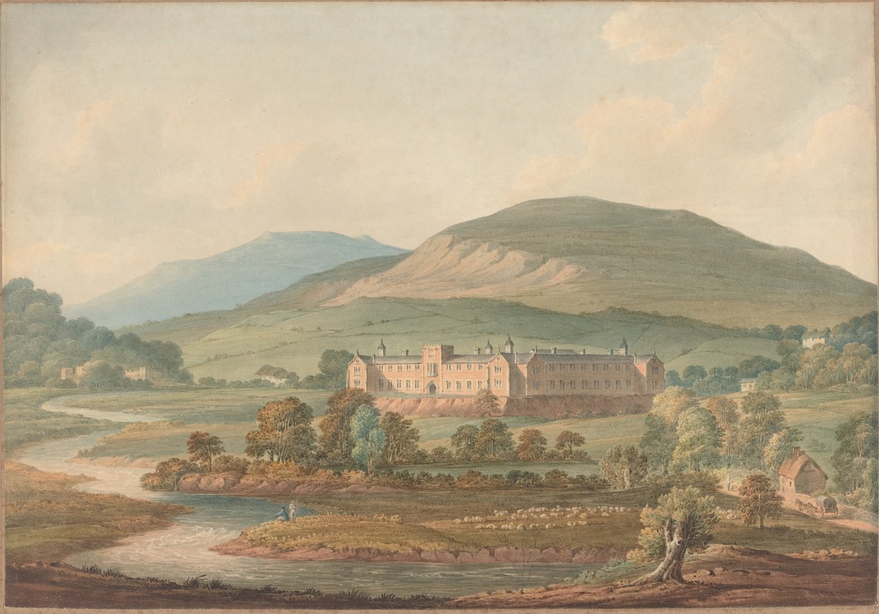 Uitzicht op een landgoed door John William Upham
