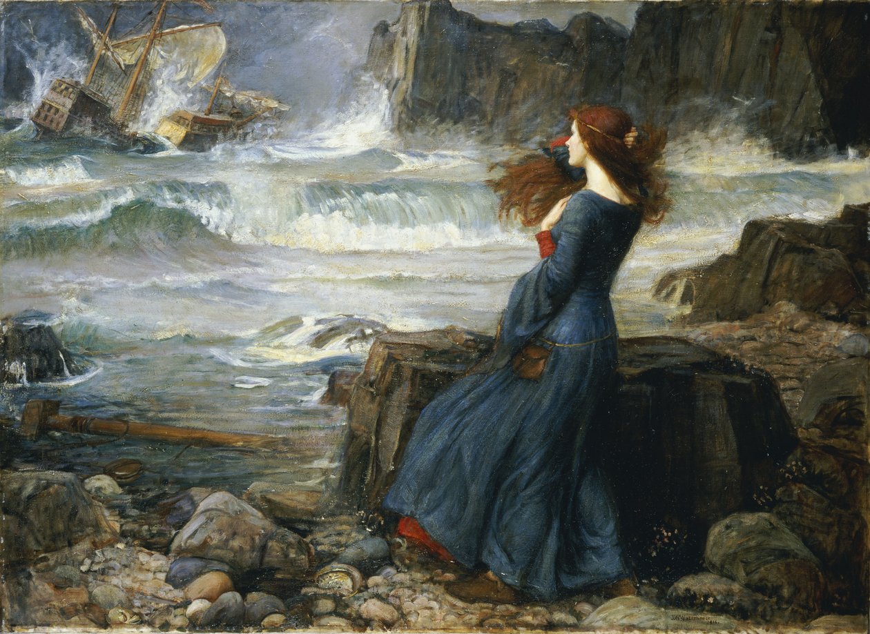 Miranda - De Storm door John William Waterhouse