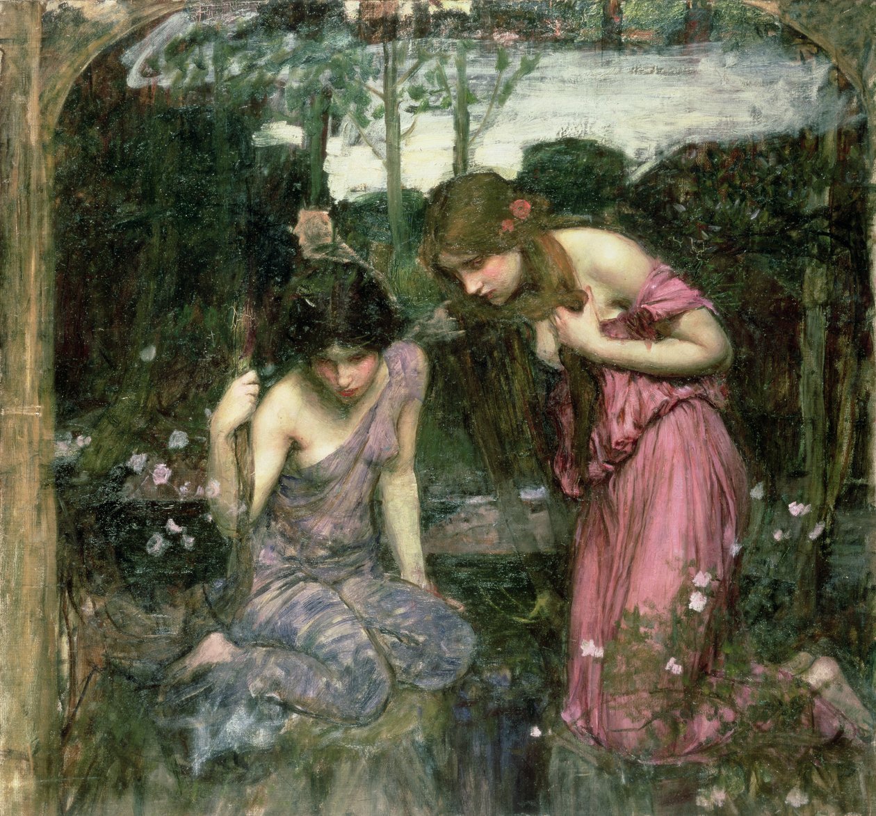 Studie voor "Nimfen die het Hoofd van Orpheus Vinden" door John William Waterhouse
