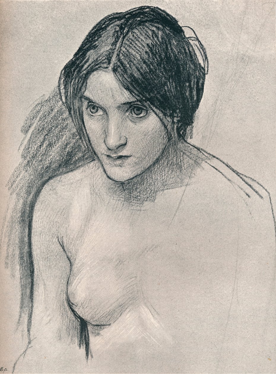 Studie voor het schilderij Hylas en de Nimfen, ca. 1896 door John William Waterhouse