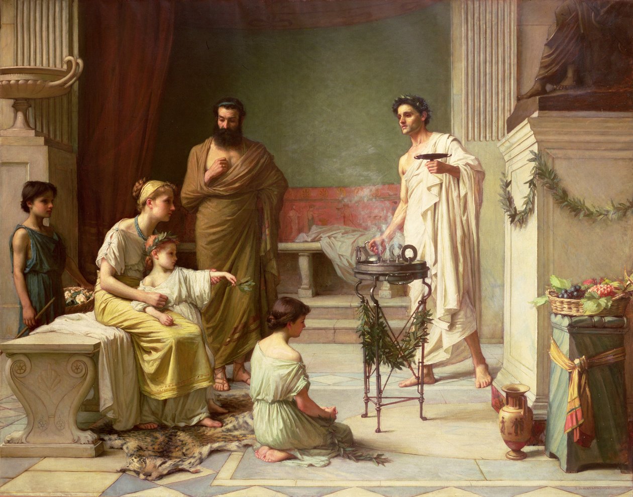 Het Bezoek van een Ziek Kind aan de Tempel van Aesculapius, 1877 door John William Waterhouse