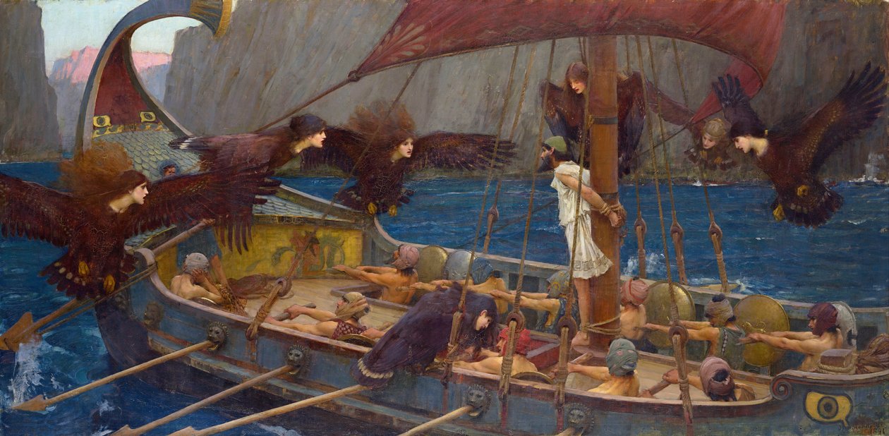 Odysseus en de Sirenen door John William Waterhouse