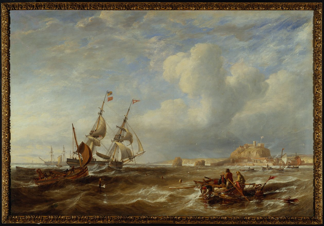 De 78-Ton Brigantijn "The Advocate" voor St. Helier, Jersey, 1749 door John Wilson Carmichael