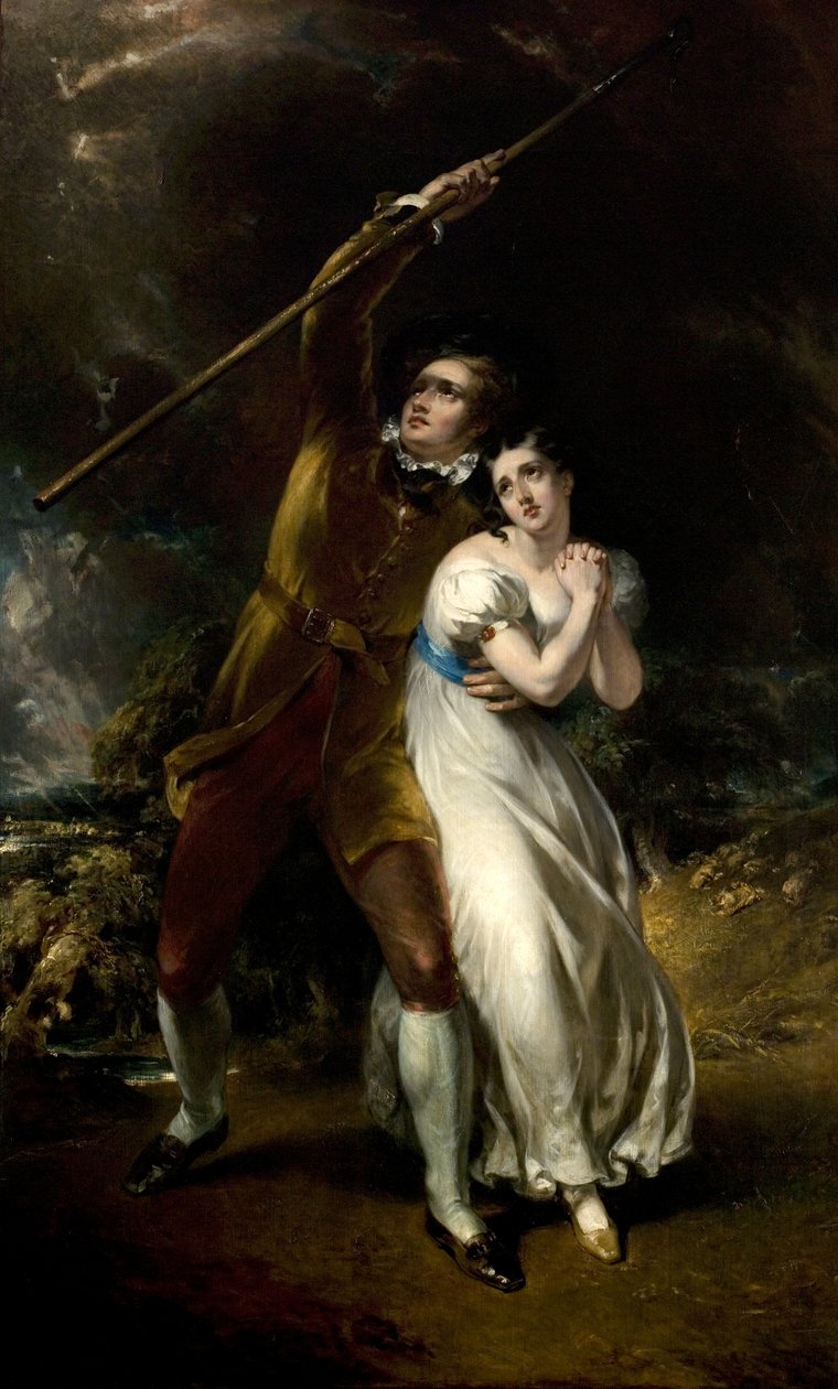 Celadon en Amelia in een storm, 1840-49 door John Wood