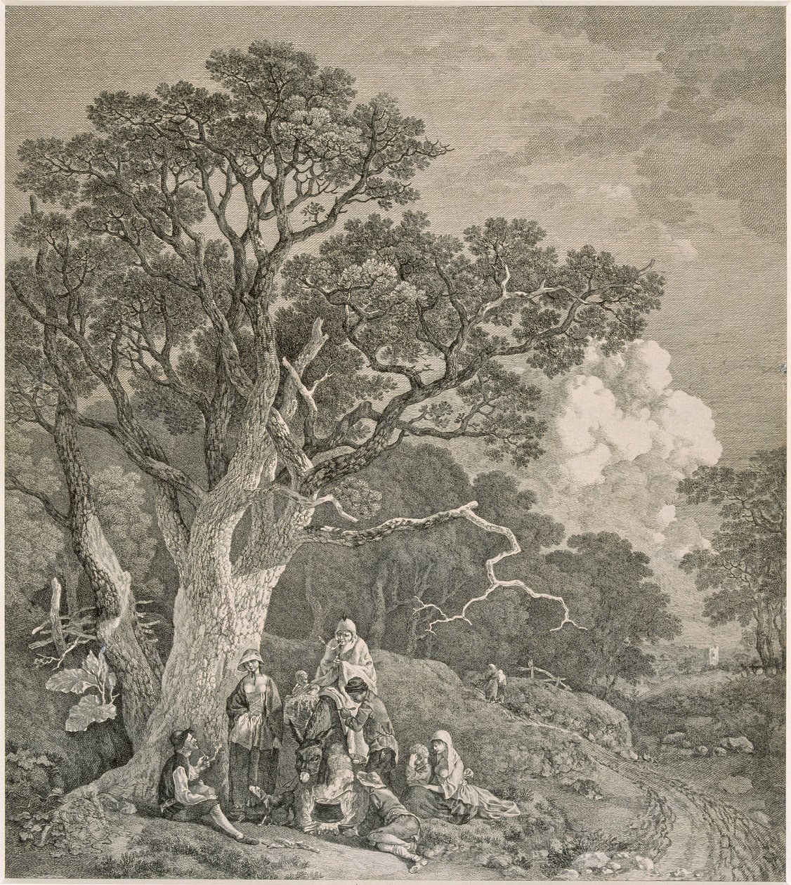 Zigeuners in een bos, naar Thomas Gainsborough door John Wood