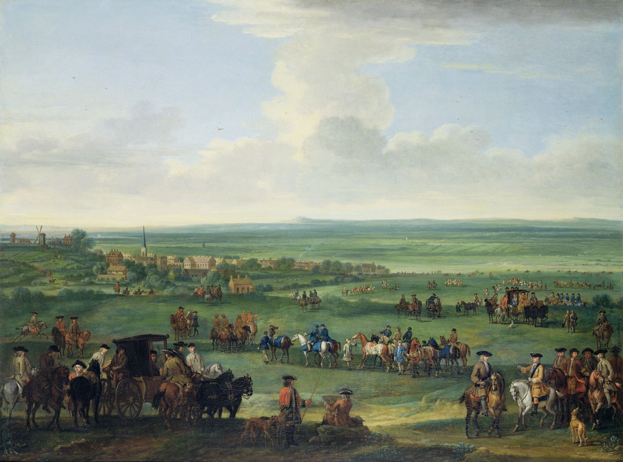 George I (1660-1727) in Newmarket, 4 of 5 oktober 1717 door John Wootton