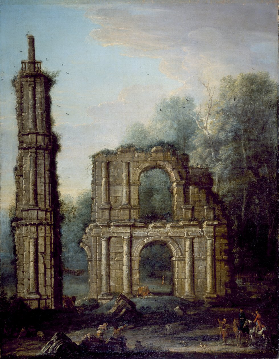De ruïnes van Holdenby Castle, Northamptonshire, c.1735-45 door John Wootton