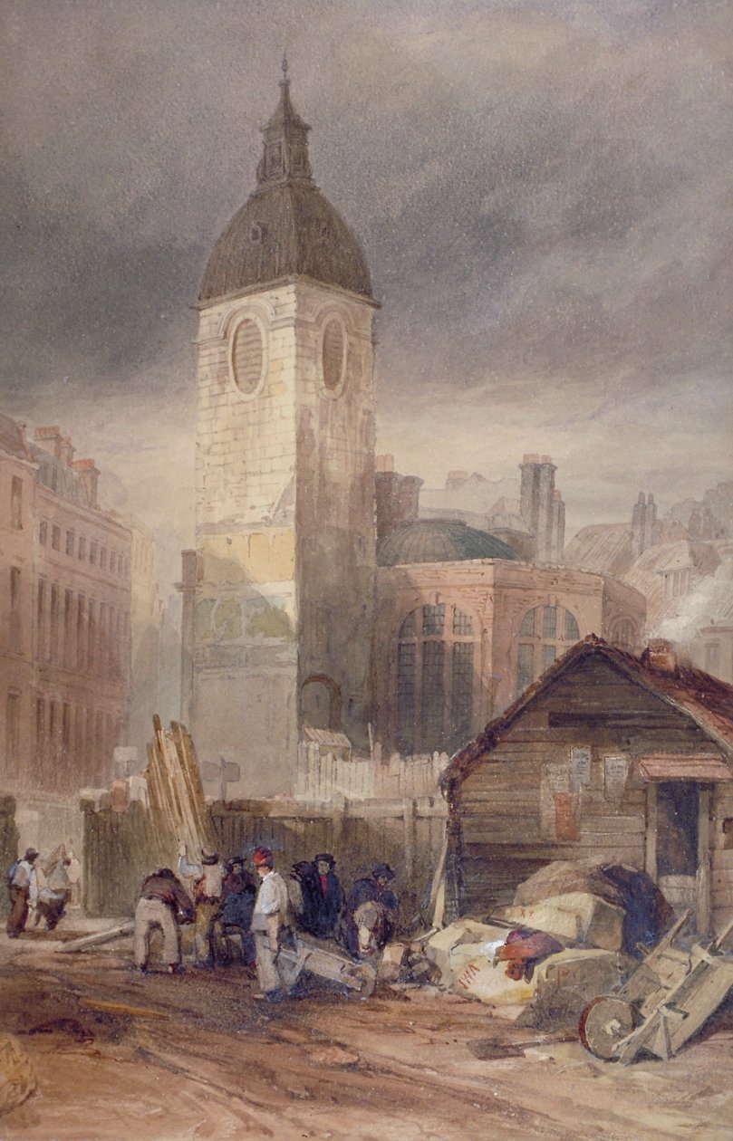 Sloop van de kerk van St Benet Fink, City of London door John Wykeham Archer