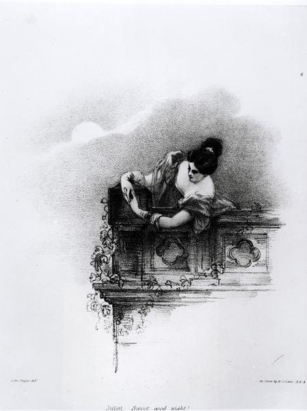 Fanny Kemble (1809-93) als Julia, Sweet Good Night, gegraveerd door Richard James Lane (1800-72) door John after Hayter