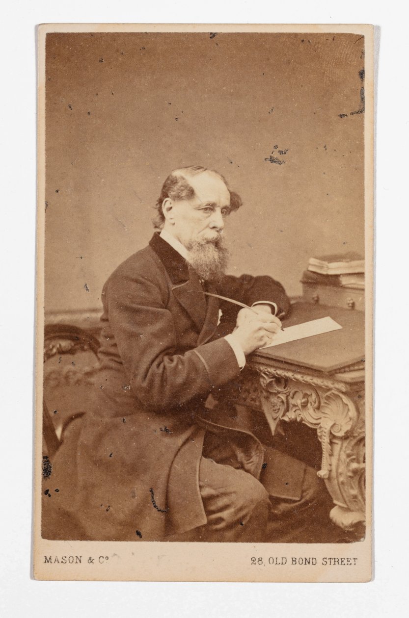Carte-de-visite van Charles Dickens, door John & Charles Watkins door John and Charles Watkins