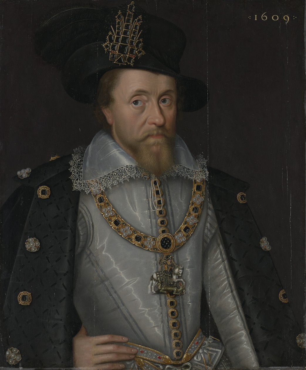 Koning James I van Engeland en VI van Schotland (1566-1625) door John de Critz