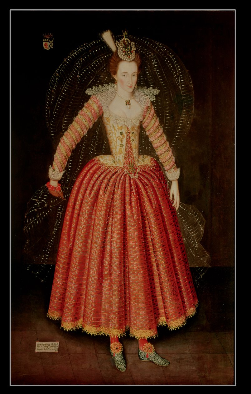 Lucy Harrington, Gravin van Bedford, in een masker kostuum ontworpen door Inigo Jones, 1606 door John de Critz