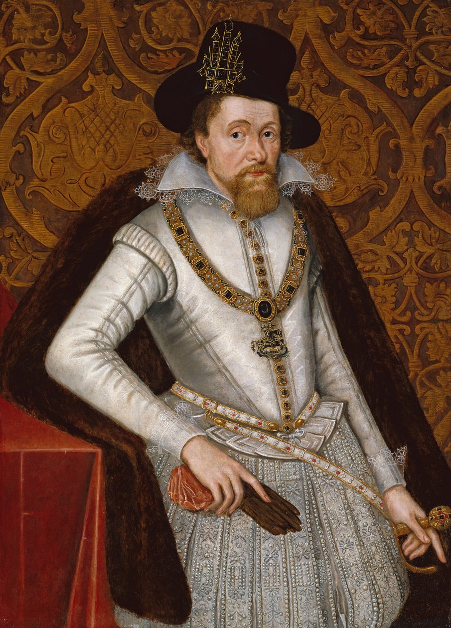 Koning James VI en I, ca. 1605 door John de the Elder Critz