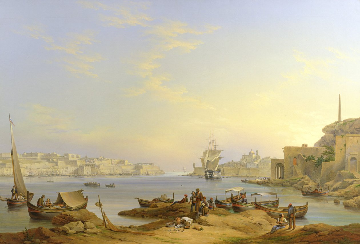 Grand Harbour, Valletta, Malta door John or Giovanni Schranz