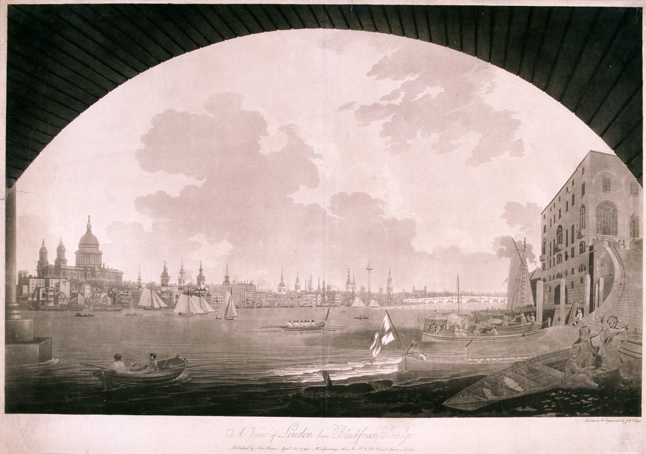 City of London vanaf Blackfriars Bridge door John william Edy