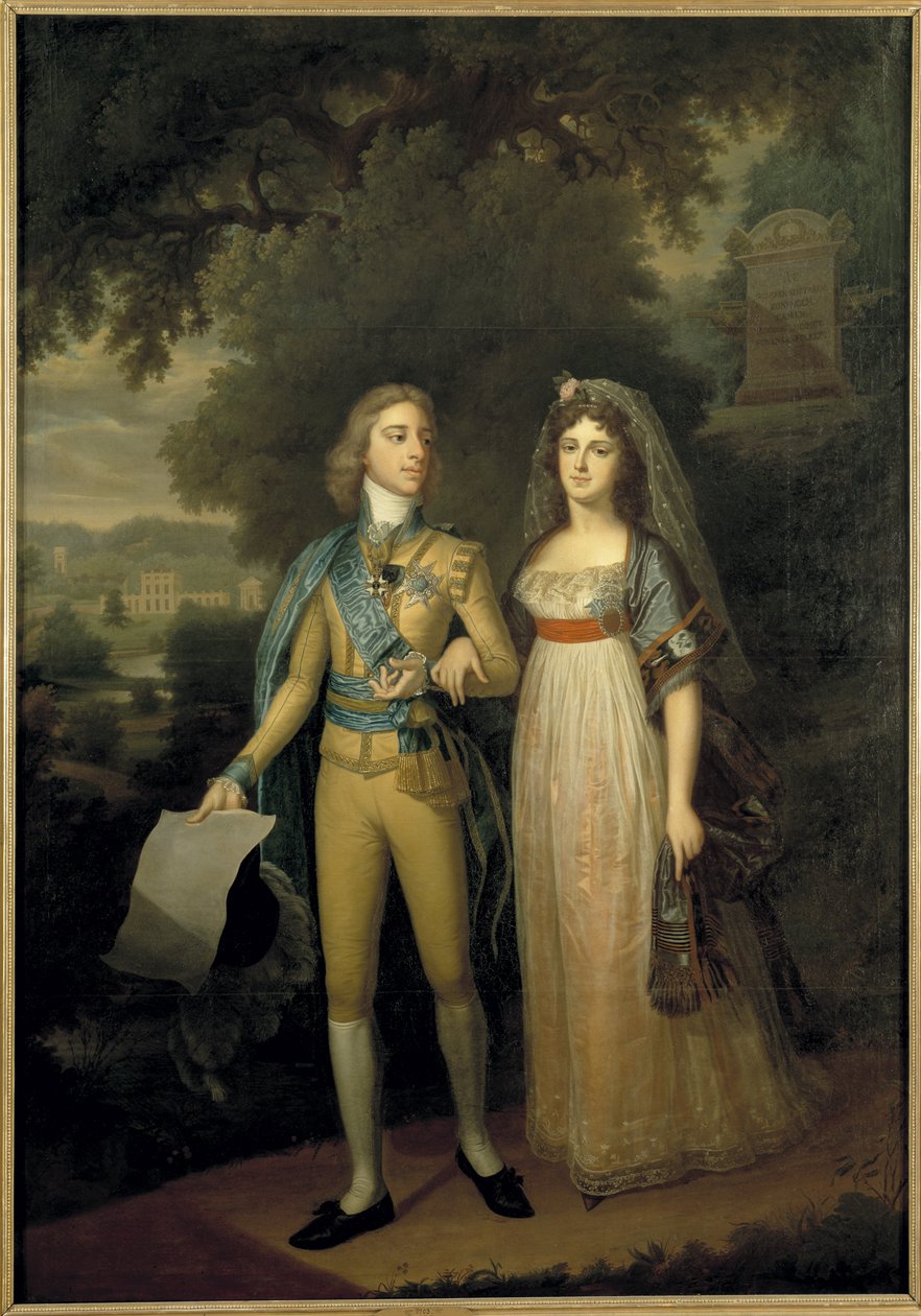 Portret van Gustav IV Adolf van Zweden (1778-1837) en Frederica Dorothea Wilhelmina van Baden (1781-1826), koningin van Zweden door Jonas Forsslund