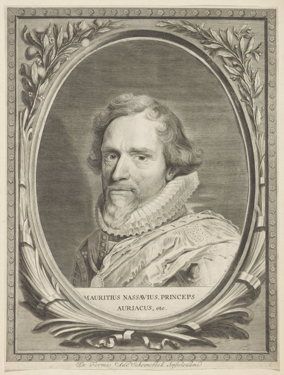Portret van Maurits, prins van Oranje door Jonas Suyderhoef