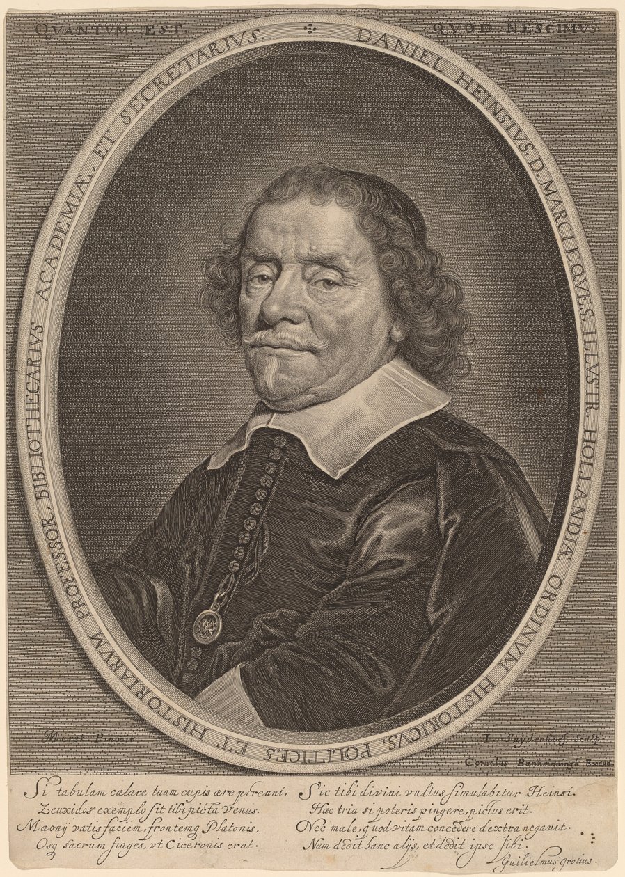 Daniel Heinsius door Jonas Suyderhoff after Jacob Fransz van der Merck