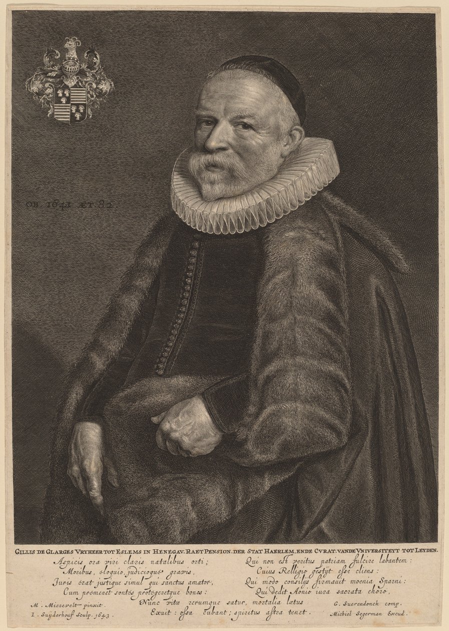 Gillis de Glarges door Jonas Suyderhoff after Michiel van Miereveld