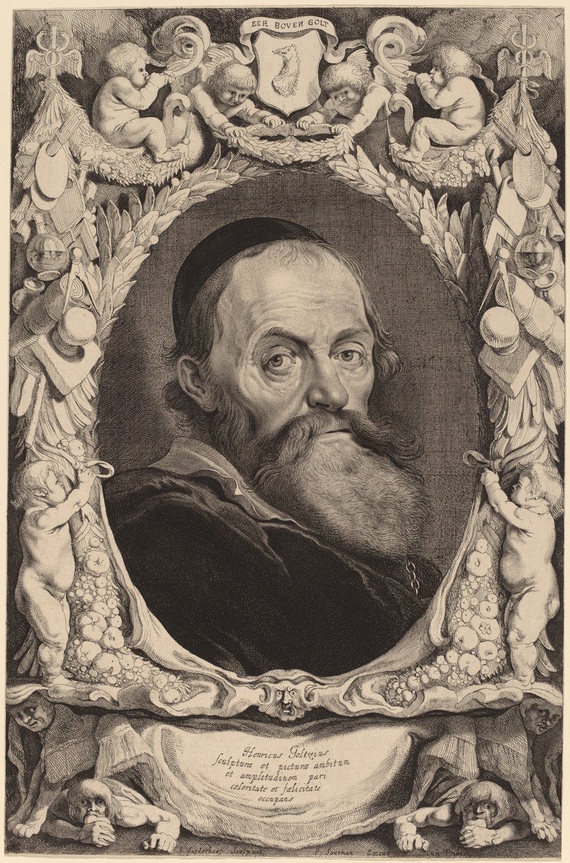 Hendrick Goltzius door Jonas Suyderhoff after Pieter Claesz Soutman