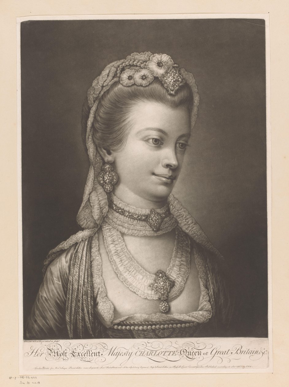 Portret van Charlotte van Mecklenburg door Jonathan Spilsbury