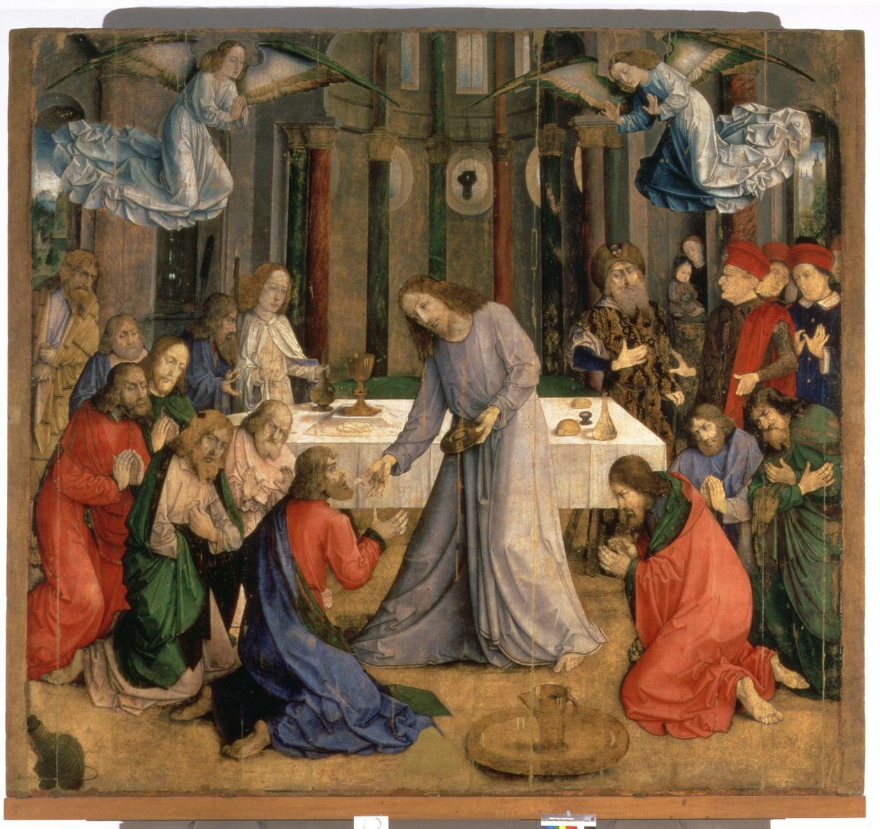 Het Laatste Avondmaal of, De Communie van de Apostelen, 1474 door Joos van Gent