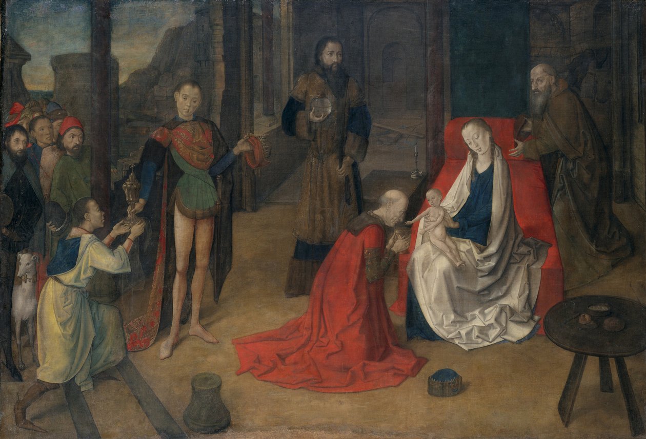 Aanbidding der Wijzen, 1465 door Joos van Wassenove