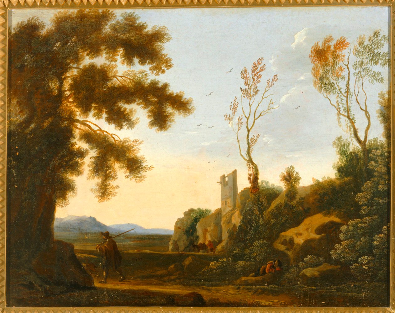 Landschap met bomen ... (olieverf op doek) door Joos de (follower of) Momper