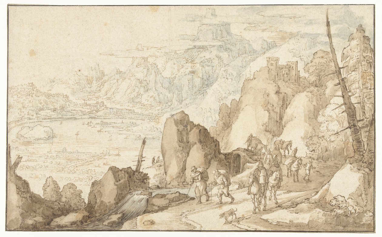 Landschap met reizigers door Joos de Momper (II)